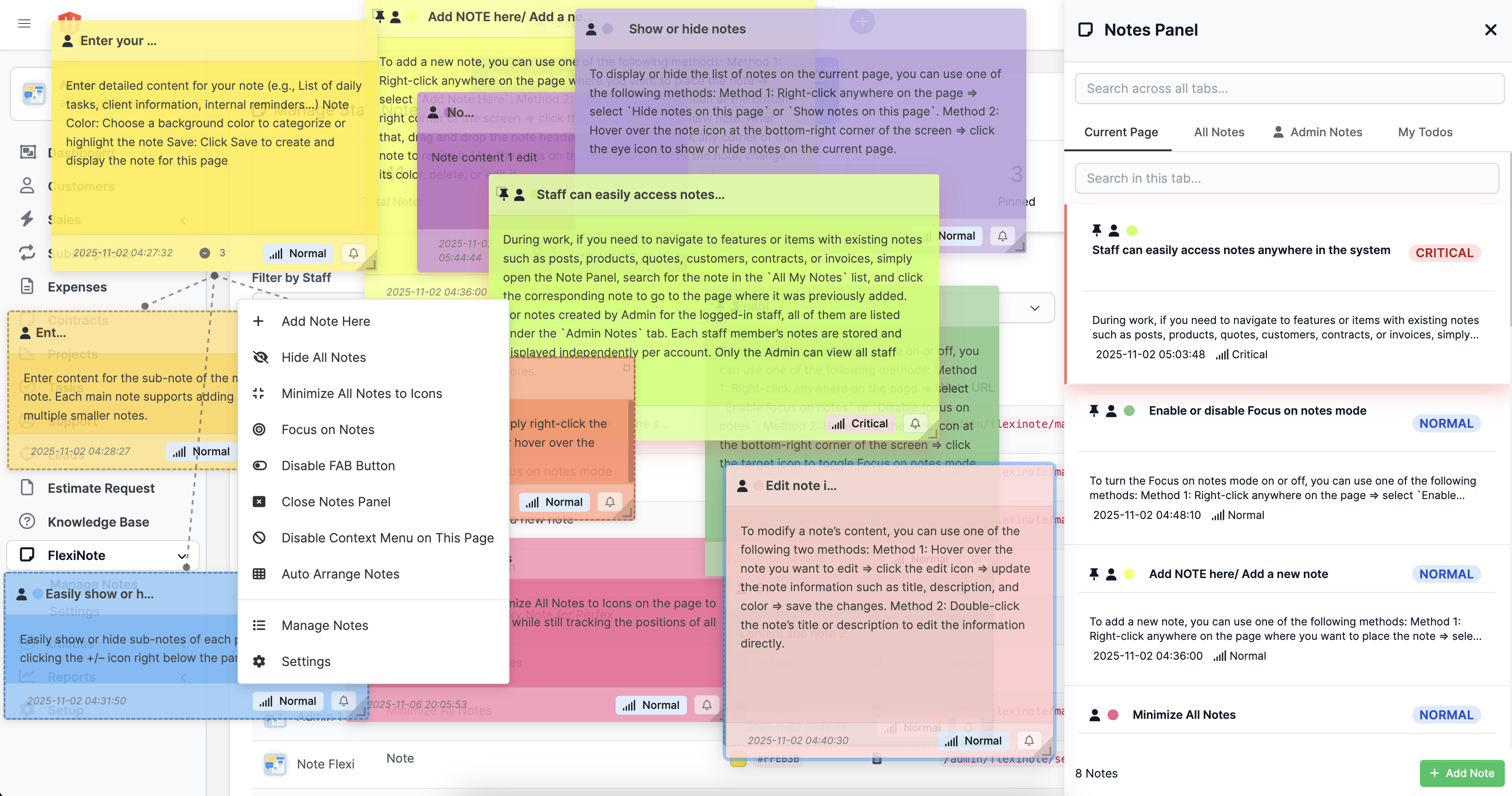 Secure Note Sharing and Admin Collaboration in FlexiNote