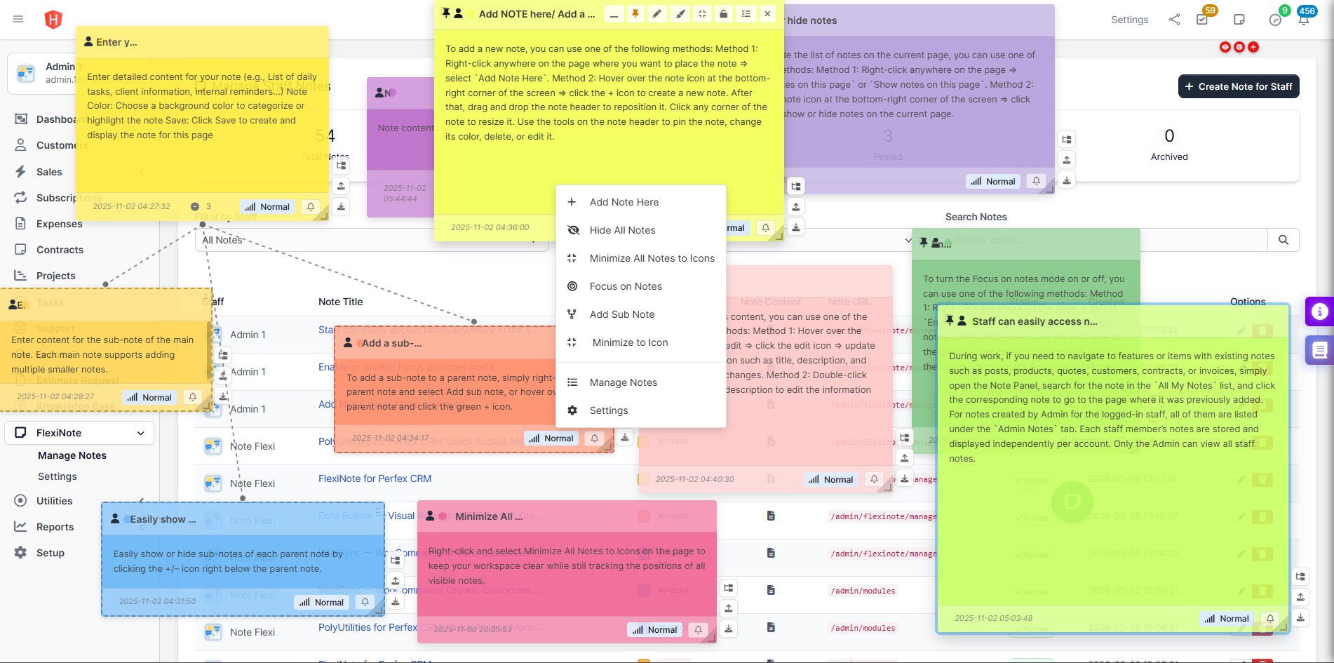 Boost Productivity With Floating Sticky Notes for Perfex CRM