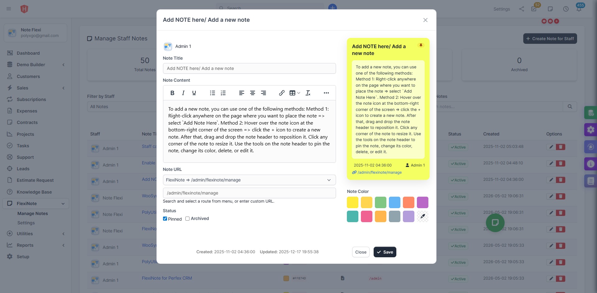 Add-note-FlexiNote-for-PerfexCRM