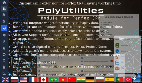 PolyUtilities cho Perfex CRM - Bộ Công Cụ Tùy Biến Giao Diện & Tối Ưu Quy Trình