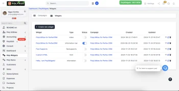 Mạng Lưới Quảng Cáo & Phân Phối Widget Đa Nền Tảng - Module Poly Widgets cho Perfex CRM thumbnail