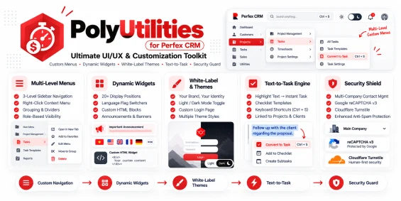 PolyUtilities Cho Perfex CRM - Bộ Công Cụ Tùy Biến Giao Diện & UI/UX Nâng Cao